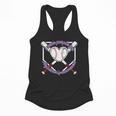 I Wear Purple For Alzheimers Awareness Baseball Heart Ribbon Flowy Tank