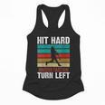Women's Retro Hit Hard Run Fast Turn Left Baseball Lover Flowy Tank Women's Retro Hit Hard Run Fast Turn Left Baseball Lover Flowy Tank