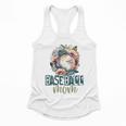 Artsy Baseball Mom Flowers Unique Game Day Ball Distressed Flowy Tank