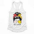 Baseball Mom Softball Mom Of Both Messy Bun Mother's Day Flowy Tank