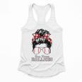 Busy Raising Ballers Messy Bun Funny Baseball Mom Flowy Tank