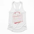 Hit Hard Run Fast Turn Left Baseball Fan Red Graphic Flowy Tank Hit Hard Run Fast Turn Left Baseball Fan Red Graphic Flowy Tank