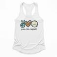 Peace Love Baseball Lover Motif For Women Pink Baseball Mom Flowy Tank