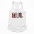 Retro Checkered Tired But Caffeinated Baseball Mom Leopard Flowy Tank