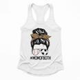 Soccer Baseball Mom Of Both Messy Bun Leopard Mother's Day Flowy Tank
