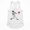 Valentines Baseball Batter Heart Player Silhouette Premium Tri-Blend Flowy Tank