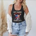Hit Hard Run Fast Turn Left Baseball Cream Drip Crossed Bats Flowy Tank