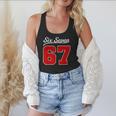 Number 67 Numbered Six Seven Baseball Jersey Style Team 67 Flowy Tank Number 67 Numbered Six Seven Baseball Jersey Style Team 67 Flowy Tank