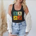 Retro Style Baseball Lover Playing Men Women Kids Baseball Flowy Tank
