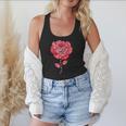 Sporty Rose Graphic With Baseball And Rugby Ball Petals Flowy Tank
