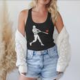 Valentines US Baseball Player Silhouette Heart Flowy Tank
