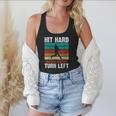 Women's Retro Hit Hard Run Fast Turn Left Baseball Lover Flowy Tank Women's Retro Hit Hard Run Fast Turn Left Baseball Lover Flowy Tank