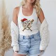 67 Baseball Xmas Lights Santa Hat Holiday Flowy Tank