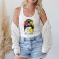 Baseball Mom Softball Mom Of Both Messy Bun Mother's Day Flowy Tank