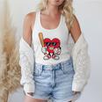 Heart Playing Baseball Valentines Day Flowy Tank
