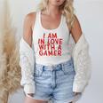 I Am In Love With A Gamer Cute Valentines Day Gamer Couple Raglan Baseball Tee Flowy Tank