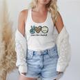 Peace Love Baseball Lover Motif For Women Pink Baseball Mom Flowy Tank