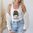 Soccer Baseball Mom Of Both Messy Bun Leopard Mother's Day Flowy Tank