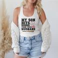 My Son Hits Harder Than Your Husband Baseball Mom Flowy Tank My Son Hits Harder Than Your Husband Baseball Mom Flowy Tank