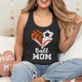 Ball Mom Heart Soccer Basketball Baseball Football Mom Flowy Tank