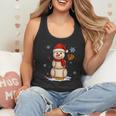 Baseball Snowman Merry Christmas Holiday Sports Xmas Pajamas Flowy Tank