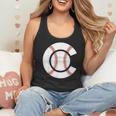 Baseball Sport Player Graphic Monogram Initial Letter C Flowy Tank