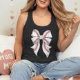 Cute Baseball Coquette Bow For Women Girls Baseball Mama Mom Flowy Tank