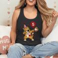 Dabbing Cool Cat Baseball 5th Birthday Flowy Tank