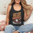 Just A Boy Who Loves Baseball Player Kids Flowy Tank Just A Boy Who Loves Baseball Player Kids Flowy Tank