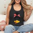 Messy Bun Baseball Mom Turkey Face Matching Thanksgiving Flowy Tank