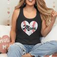Mother's Day Distressed Heart Baseball Mom Mama Sport Fan Flowy Tank