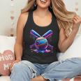 Neon Dripping Baseball And Bats Colorful Sports Art Flowy Tank