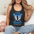T1D Warrior Baseball Drip Diabetes Awareness Blue Ribbon Flowy Tank