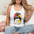 Baseball Mom Softball Mom Of Both Messy Bun Mother's Day Flowy Tank