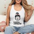 Baseball Momster Messy Bun Skull Mom For Women Halloween Flowy Tank Baseball Momster Messy Bun Skull Mom For Women Halloween Flowy Tank