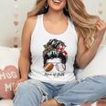 Football Mom Baseball Mom Of Both Messy Bun Mother's Day Flowy Tank Football Mom Baseball Mom Of Both Messy Bun Mother's Day Flowy Tank