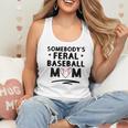 Loudmouth Baseball Mama ShirtSomebody's Feral Baseball Mom Flowy Tank