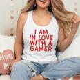I Am In Love With A Gamer Cute Valentines Day Gamer Couple Raglan Baseball Tee Flowy Tank