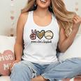 Peace Love Baseball Mom Leopard Print Cheetah Pattern Flowy Tank