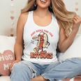 Retro Just Here For The Hotdogs Baseball Mom Sport Lover Flowy Tank