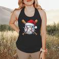 Baseball Christmas Lights Santa Christmas Baseball Player Flowy Tank
