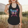 Baseball Ice Cream Drip Number 67 Player 67th Birthday Flowy Tank