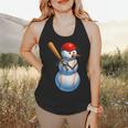 Baseball Snowman Merry Christmas Xmas Pajamas Men Women Kids Flowy Tank