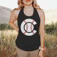 Baseball Sport Player Graphic Monogram Initial Letter C Flowy Tank