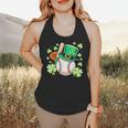Baseball St Patricks Day Lucky Baseball Player Shamrock Flowy Tank