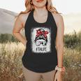 Bleached Tia Life Soccer Messy Bun Baseball Game Day Flowy Tank
