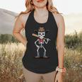 Cowboy Skeleton Baseball Halloween Graphic Flowy Tank Cowboy Skeleton Baseball Halloween Graphic Flowy Tank