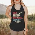 Eat Sleep Baseball Repeat Bat Ball Player Fan Flowy Tank Eat Sleep Baseball Repeat Bat Ball Player Fan Flowy Tank