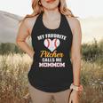 My Favorite Pitcher Calls Me MomMom Pitcher Baseball Mom Mom Flowy Tank