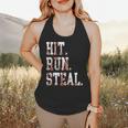 Hit Run Steal Baseball Mom For Women Baseball Flowy Tank